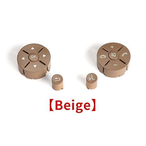 Beige-Round Steering Wheel Switch Control Buttons 2048210351 Compatible with MERCEDES BENZ C-CLASS W204 & E-CLASS W212