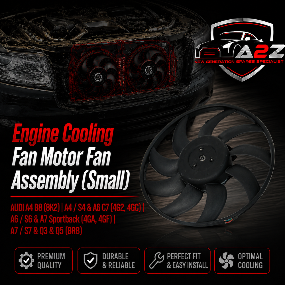 Engine Cooling Fan Motor Fan Assembly (Small) 8K0959455M  8K0959455F Compatible with AUDI A4 B8 (8K2) | A4 / S4 & A6 C7 (4G2, 4GC) | A6 / S6 & A7 Sportback (4GA, 4GF) | A7 / S7 & Q3 & Q5 (8RB)