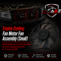Engine Cooling Fan Motor Fan Assembly (Small) 8K0959455M  8K0959455F Compatible with AUDI A4 B8 (8K2) | A4 / S4 & A6 C7 (4G2, 4GC) | A6 / S6 & A7 Sportback (4GA, 4GF) | A7 / S7 & Q3 & Q5 (8RB)