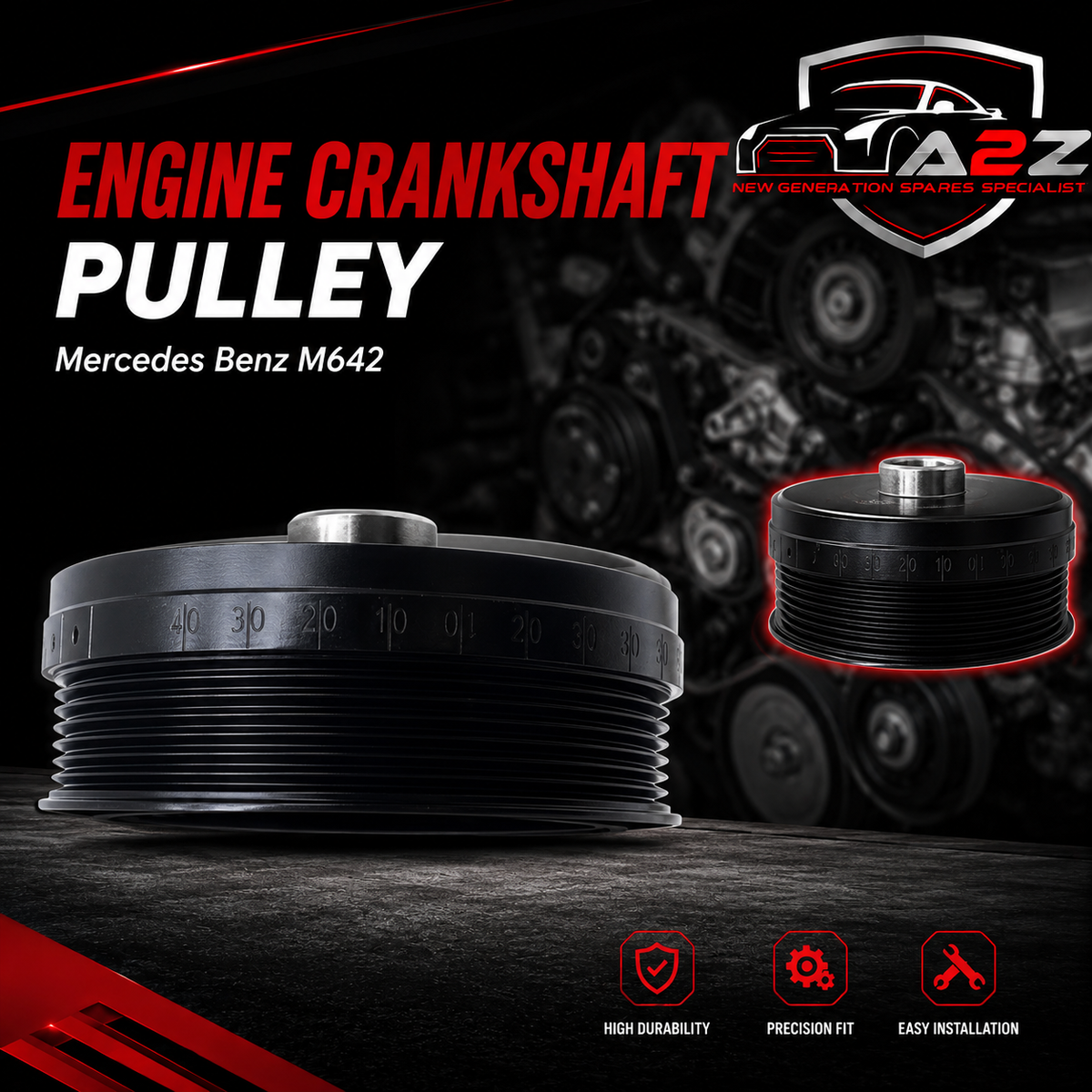 Engine Crankshaft Pulley 6420300403 Compatible With Mercedes Benz M642