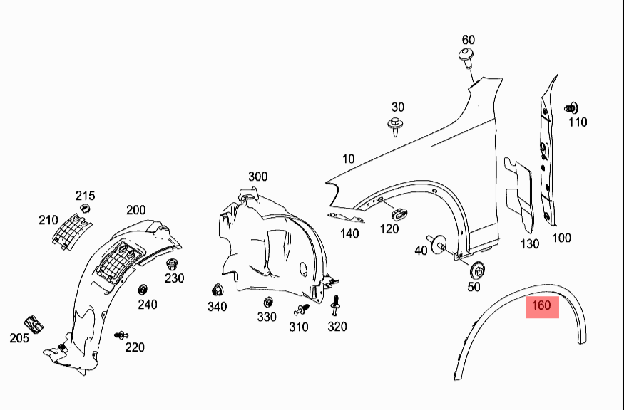 Front Right Wheel Arch (EYEBROW) 2538850622 Compatible With MERCEDES BENZ GLC X253 2016-2018 Tag-EY-10