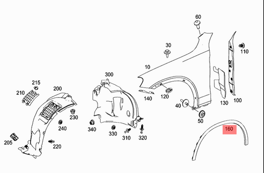 Front Right Wheel Arch (EYEBROW) 2538850622 A2538850622 Compatible With MERCEDES BENZ GLC X253 2016-2018 Tag-EY-10