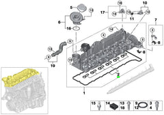 Tappet Cover Packing (Engine Valve Cover Gasket) 369.460 11127823943 Compatible With BMW 3-SERIES Convertible (E93) 5-SERIES (F10) 5-SERIES Gran Turismo (F07) 7-SERIES (F01, F02, F03, F04) X5 (E70) X6 (E71, E72)