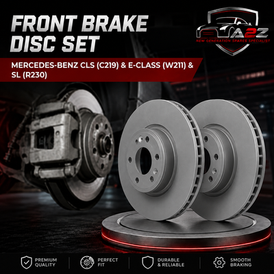 Front Brake Disc Set  2044210000 2044212912 2114211012 2114211312 2114211412 Compatible With MERCEDES-BENZ CLS (C219) & E-CLASS (W211) & SL (R230)