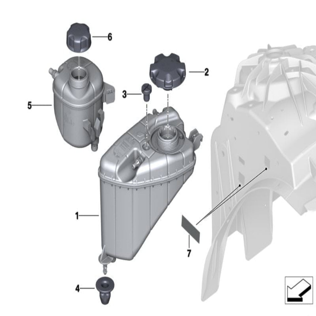 Coolant Bottle 17139846642 17138610656 17138742975 17139487210 17139884859 For BMW 5 Series  G30, F90 Tag-B-46