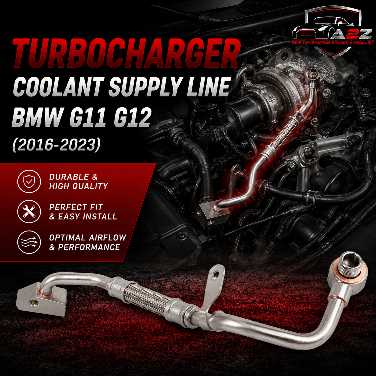 Turbocharger Coolant Supply Line 11538485156 Compatible With BMW G11 G12
