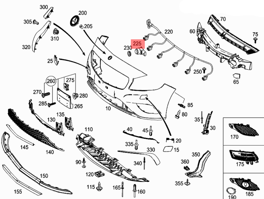 Parking Distance Control Sensors A0009050342 Compatible With  MERCEDES-BENZ A-CLASS W176 & B-CLASS W246 Tag-PS-14