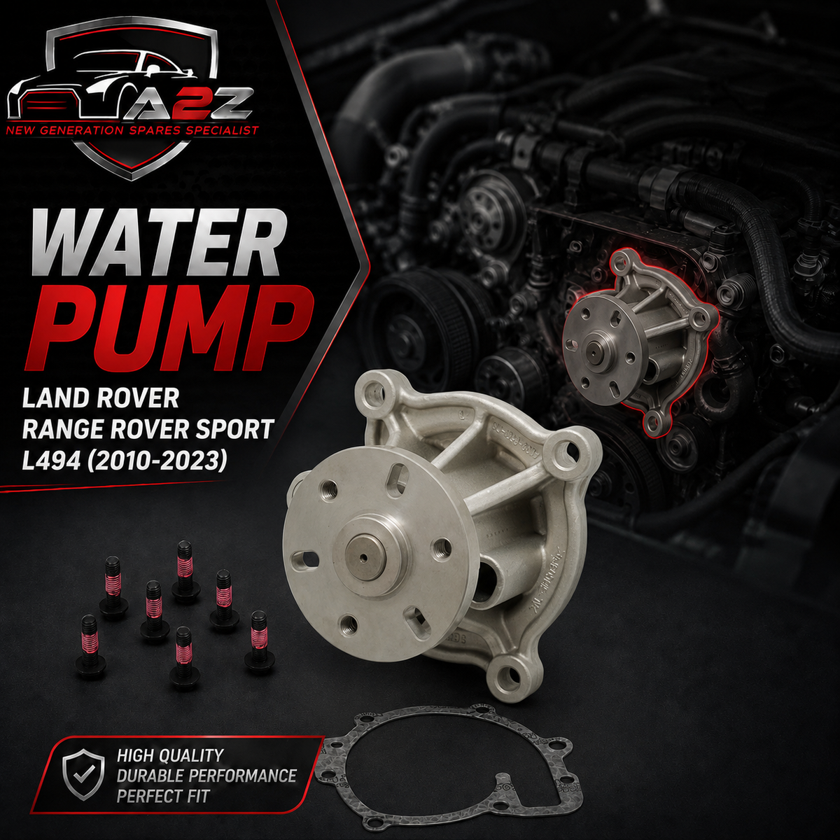 Water Pump LR022688 AL3Q8501CA Compatible With LAND ROVER RANGE ROVER SPORT II L494 Tag-W-55