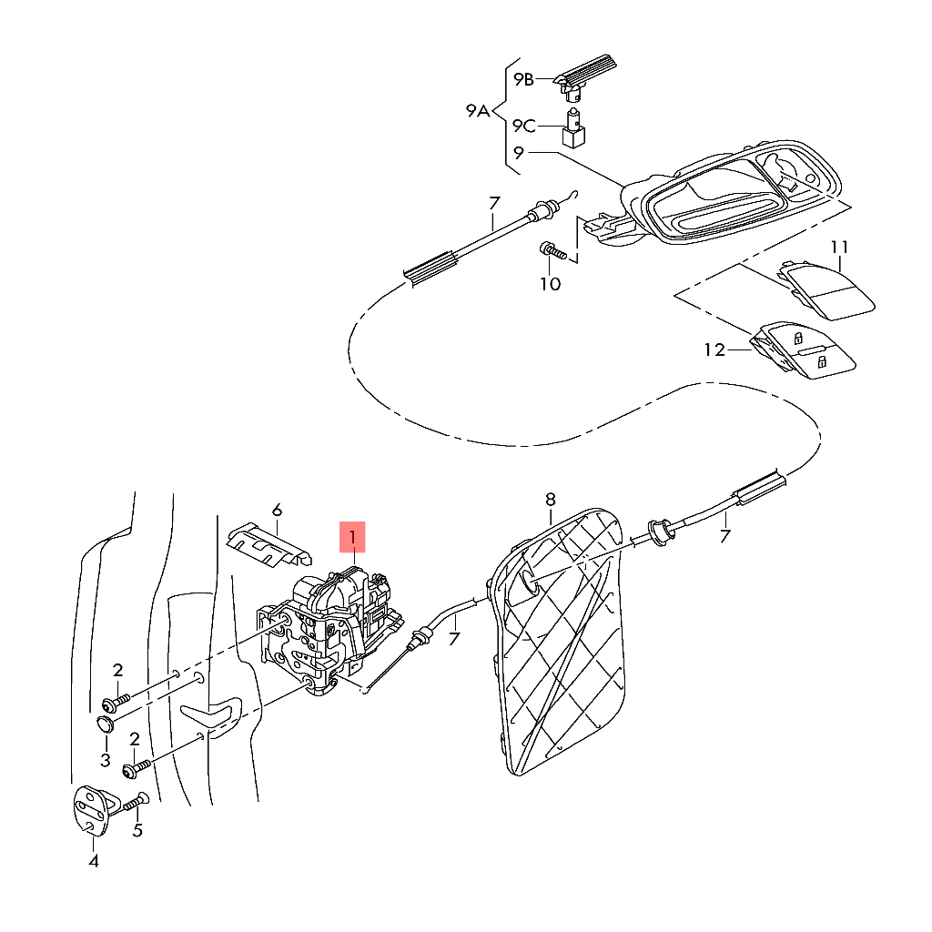 Front Right Door Lock Actuator (5 Pin) 8J2837016D Compatible With AUDI A4 Q5 (2007-17)