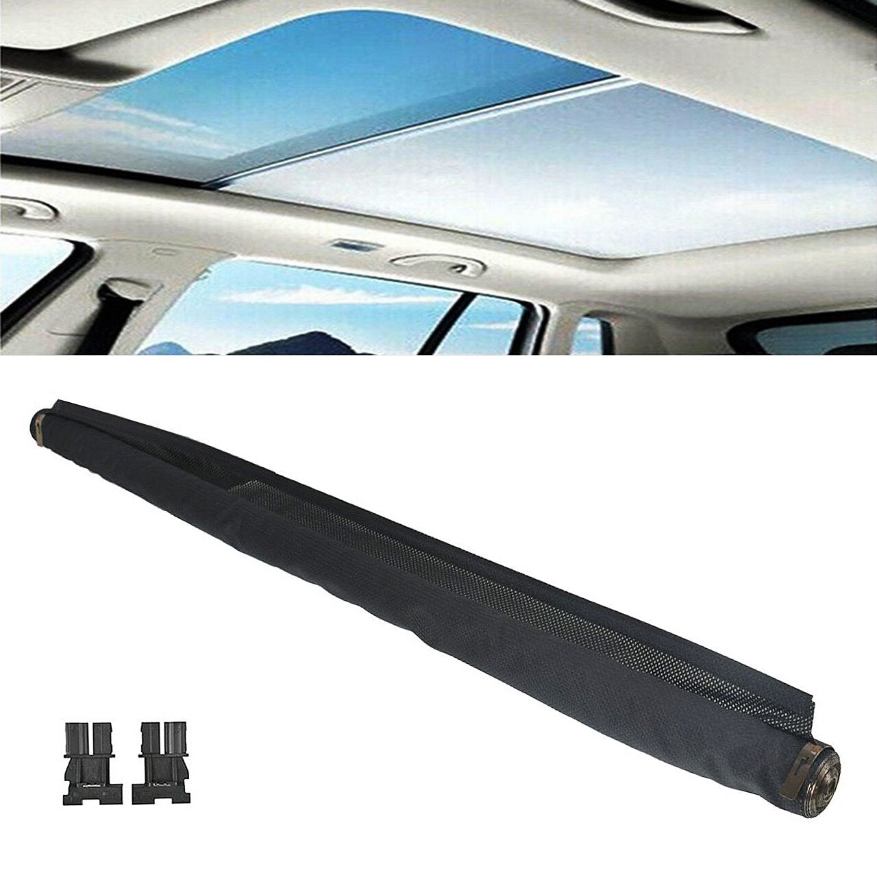 Grey & Black & Beige Sunroof Sunshade Curtain Cover Assembly Compatible With VW Tiguan & Skoda Kodiaq