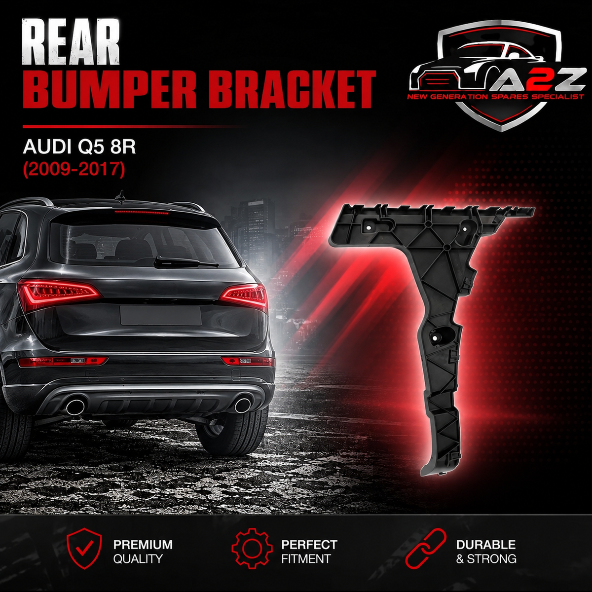 Rear Bumper Bracket Left 8R0807453B & Right 8R0807454B Compatible With Audi Q5 8R (2009-2017) Tag No.172