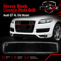 Glossy Black Licence Plate Grill 4L0807285D Compatible With Audi Q7 4L Old Model
