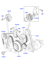 Fan Belt Tensioner APV2464 C2Z16647 LR003651 Compatible With JAGUAR XE (X760) XF I (X250) & LAND ROVER DISCOVERY SPORT (L550) FREELANDER 2 (L359) | LR2 Tag No.2
