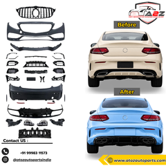 Complete Conversion Bumper Kit Compatible With Mercedes Benz C Class Coupe C205 (2016-2021) Upgrade To C63amg Amg (Shipping Cost Not Included In Price)
