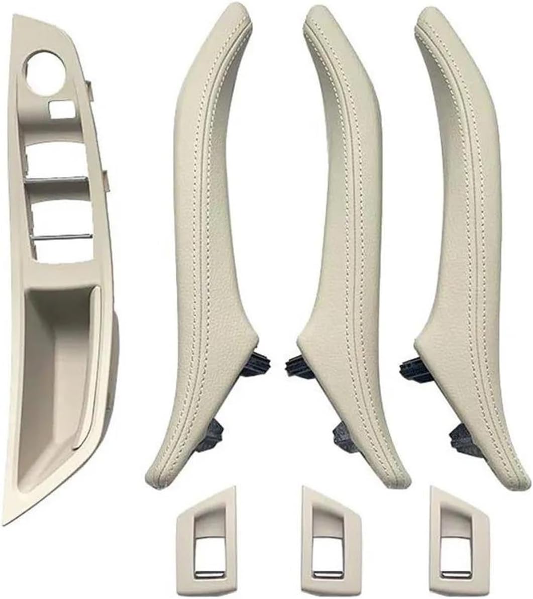 BMW 5 Series F10 inner door handle set with leather – 7-piece luxury interior replacement for 2010–2016 models with OEM-level fit

