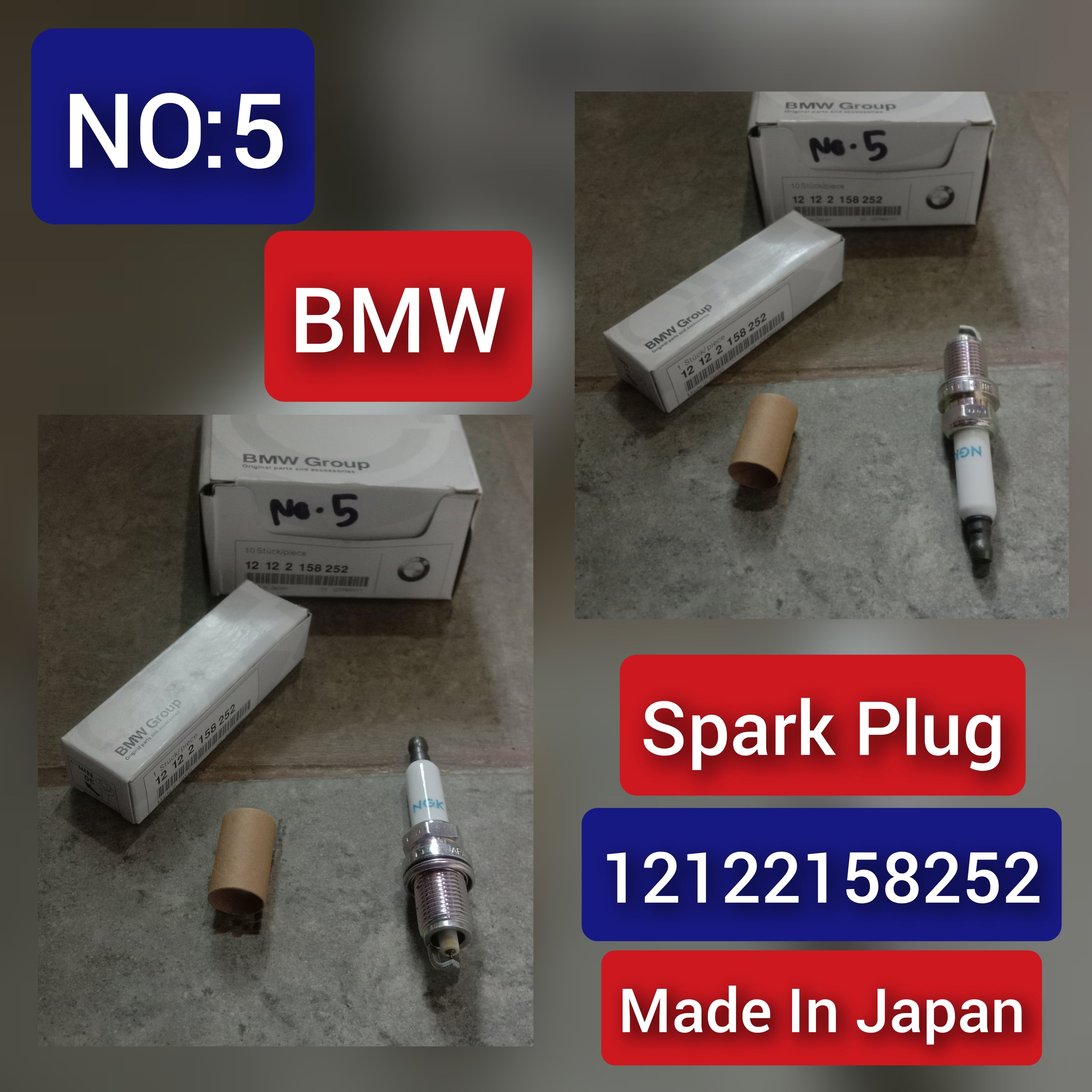 Spark Plug 12122158253 12120032137 12120032138 12120035915 For BMW 3 Series E90 & 5 Series E60 F10 Tag-S-04/15