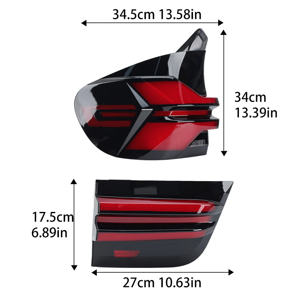 Upgrade Complete Tail Light Assy Set (Upgrade Normal To G30 Latest Style) Plug And Play No Need To Change Bumper Compatible With BMW E70 (2007-13) Tag No.6