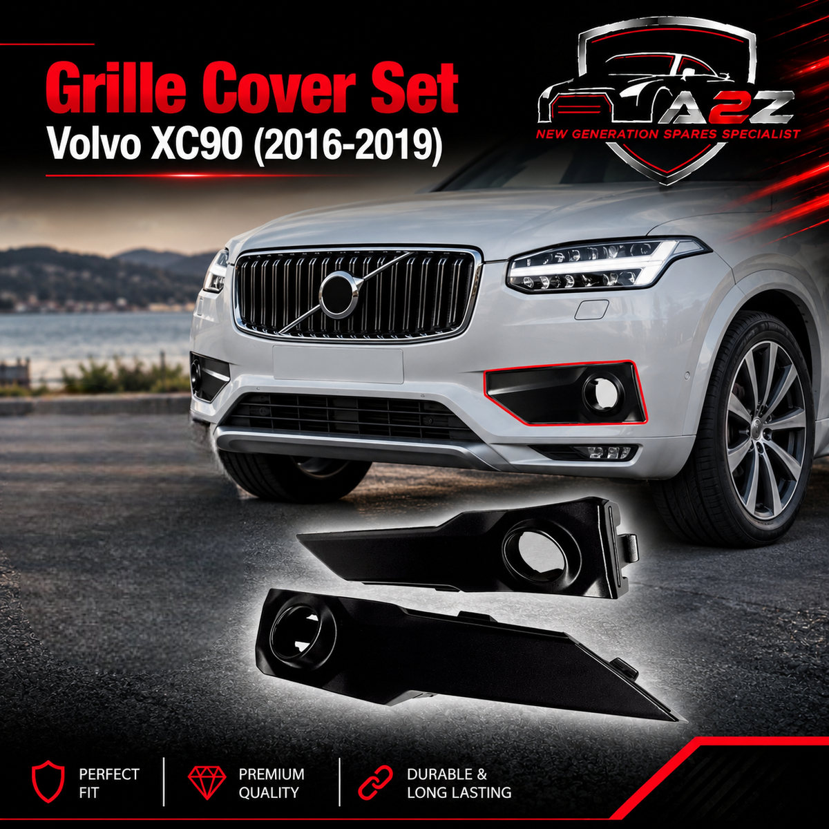 Grille Cover Set Left 31383828 & Right 31383829 Compatible With Volvo XC90 (2016-19)