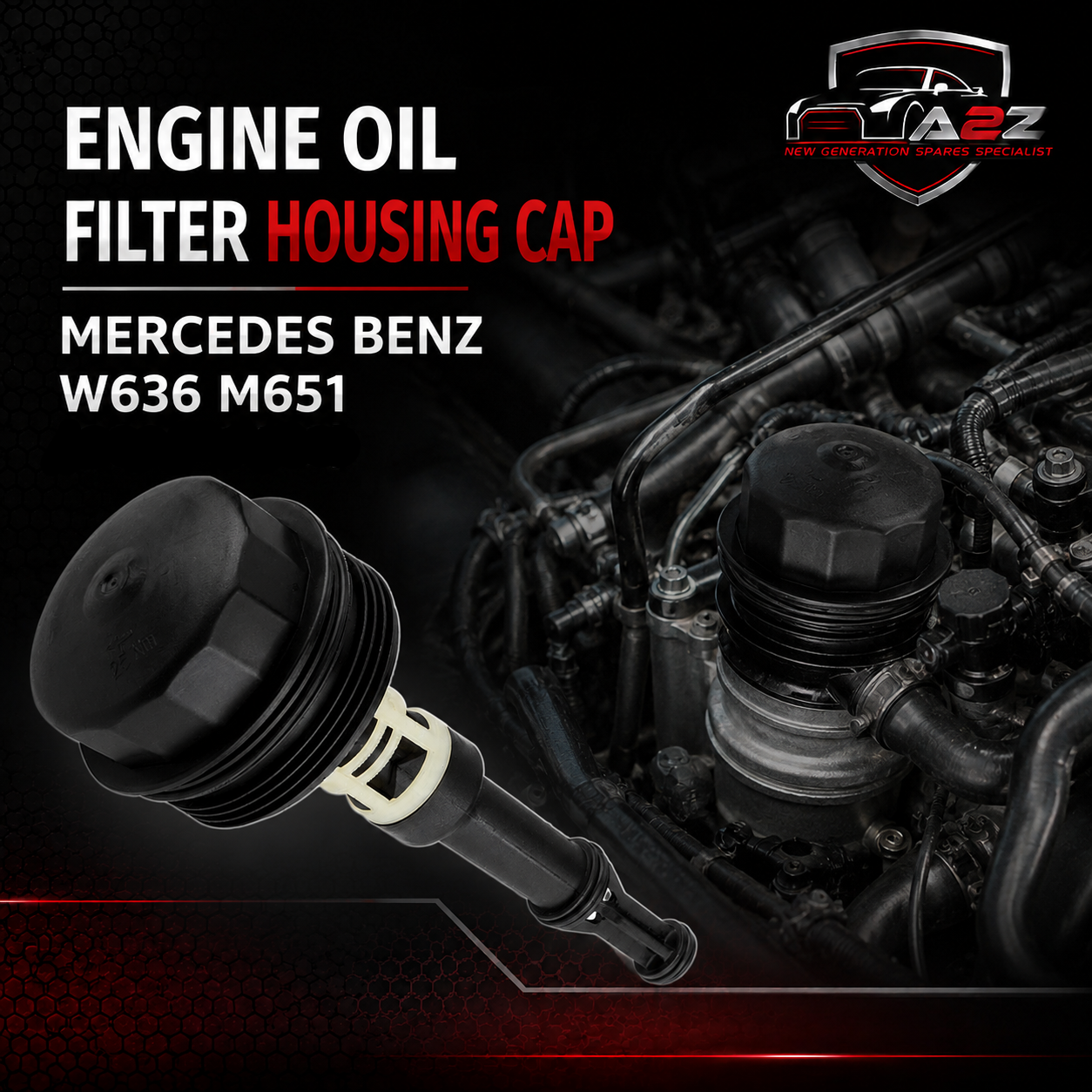 Engine Oil Filter Housing Cap 6511800138 Compatible With Mercedes Benz W636 M651
