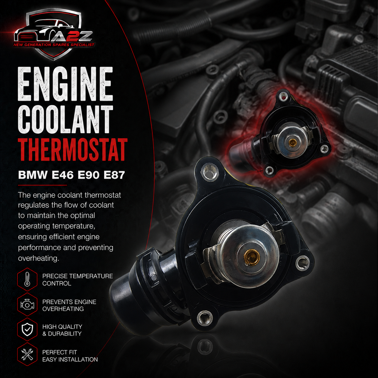 Engine Coolant Thermostat 11517500597 Compatible With BMW E46 E90 E87