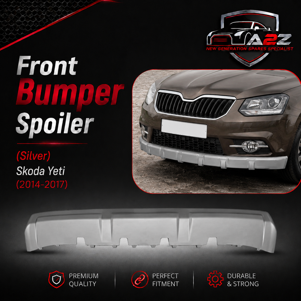 Front Bumper Spoiler (Silver) 5L0807733B Compatible With Skoda Yeti (2014-2017) Tag No.1102A