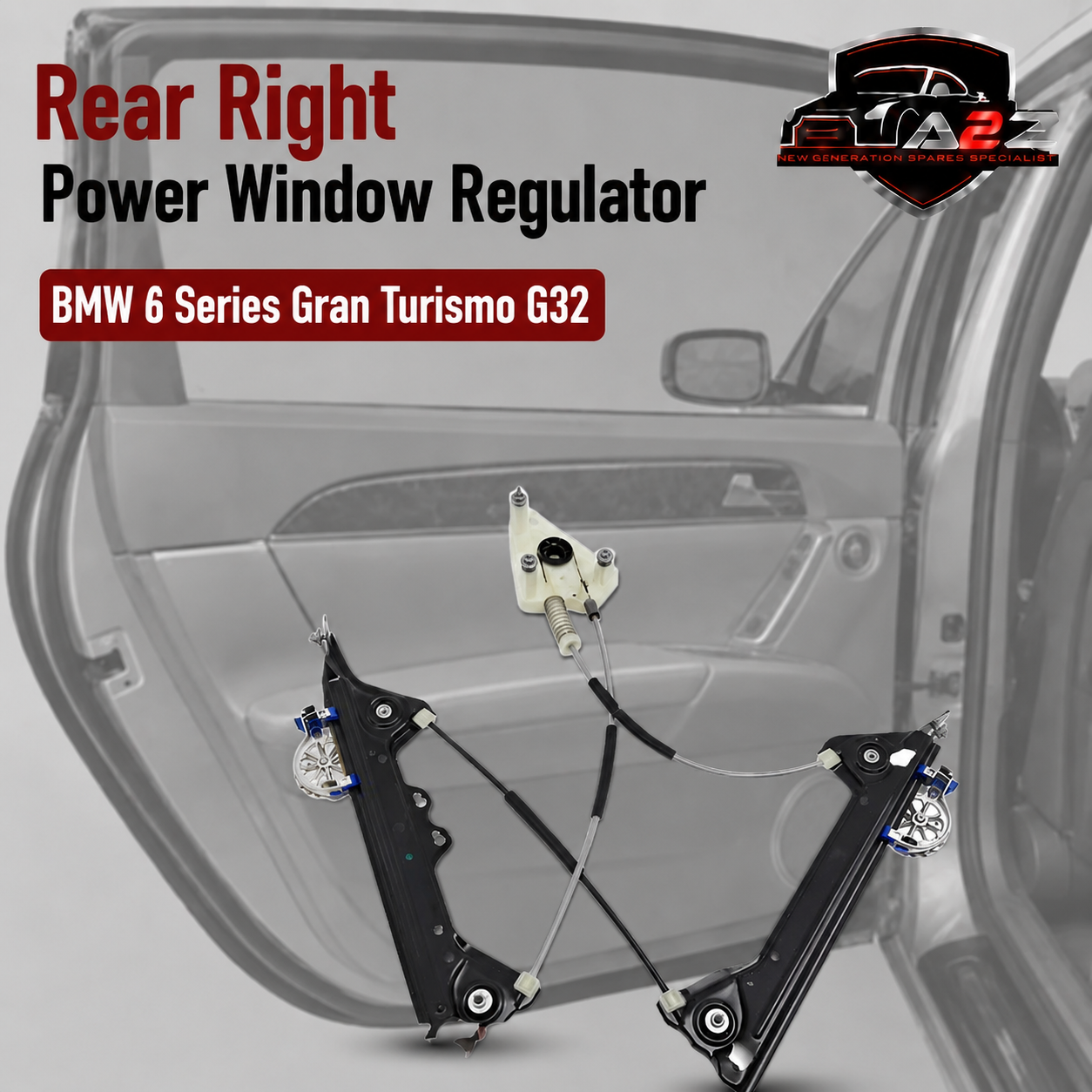 Rear Right Power Window Regulator 51358494806 Compatible with BMW 6 Series Gran Turismo G32