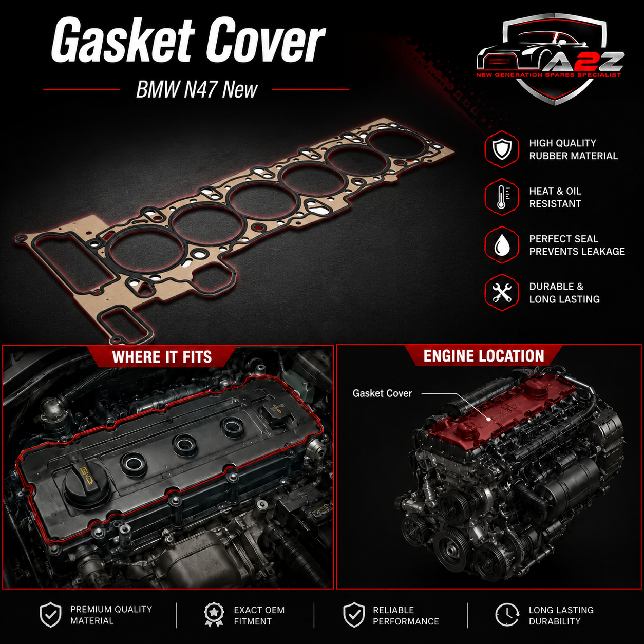 Gasket Cover  11127807299 Compatible With BMW N47 New