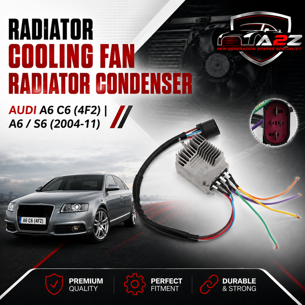 Radiator Cooling Fan Radiator Condenser  4F0959501A 4F0959501E 4F0959501G Compatible with AUDI A6 C6 (4F2) | A6 / S6 (2004-11)