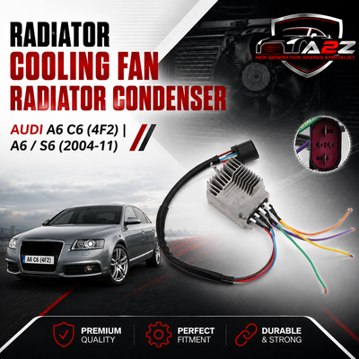 Radiator Cooling Fan Radiator Condenser  4F0959501A 4F0959501E 4F0959501G Compatible with AUDI A6 C6 (4F2) | A6 / S6 (2004-11)