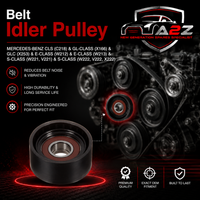 Belt Idler Pulley 1372020119  6422002070  6422000970 Compatible with MERCEDES-BENZ CLS (C218) & GL-CLASS (X166) & GLC (X253) &  E-CLASS (W212) & E-CLASS (W213) & S-CLASS (W221, V221) & S-CLASS (W222, V222, X222) Tag no : 2