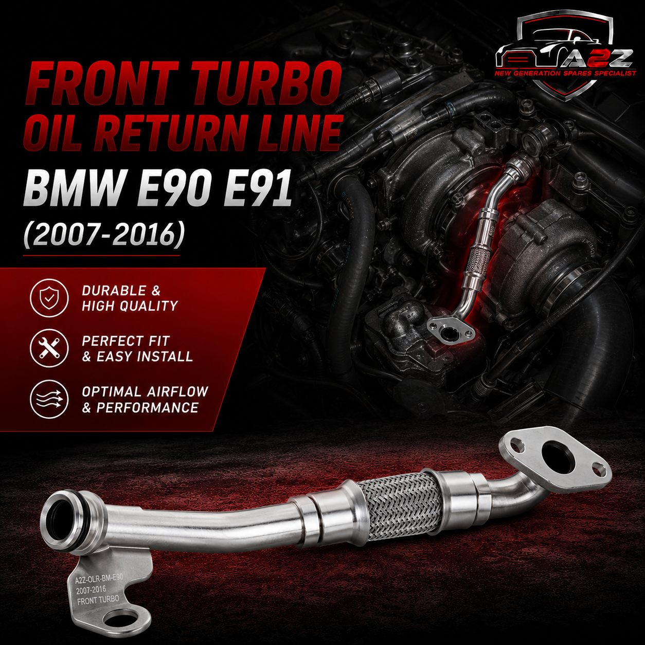 Front Turbo Oil Return Line 11427563713 Compatible With BMW E90 E91