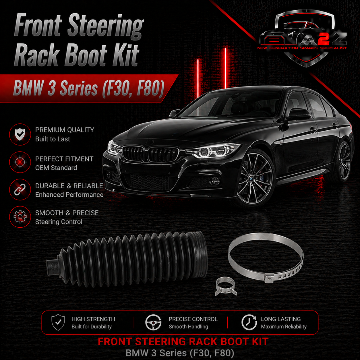 Front  Steering Rack Boot Kit 32106779622 32102353824 Compatible With BMW 3 Series (F30, F80) & 3 Series  Gran Turismo (F34) & X3 (F25) & X5 (E70) & X5 (F15, F85) & X6 (E71, E72)