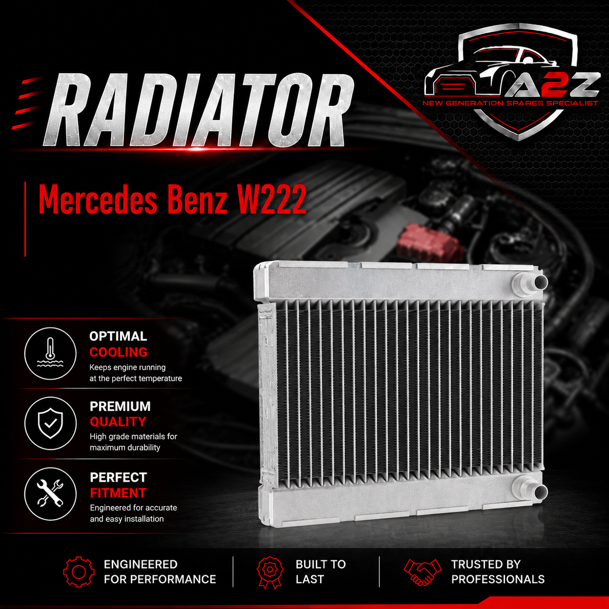Auxiliary Radiator 0995003203 compatible With Mercedes Benz W222
