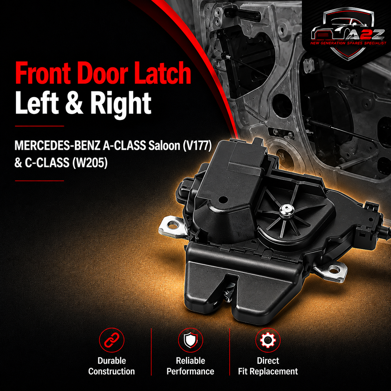 Front Door Latch Left & Right A117750085 Compatible With MERCEDES-BENZ A-CLASS Saloon (V177) & C-CLASS (W205)