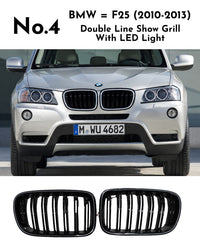 Doubale Line Show Grill With LED Light Compatible With BMW =F25 (2010-2013) No 4