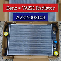 Radiator 2215002603 Compatible With 2215000003 2215000203 2215000503 2215002603 2215003103 Compatible With Mercedes Benz W221
