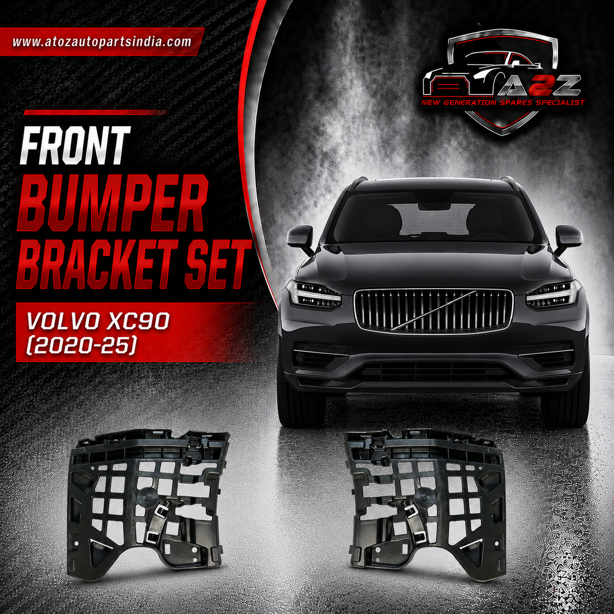 Front Bumper Bracket Set Left 32345926 & Right 32345927 Compatible With Volvo XC90 (2020-25)