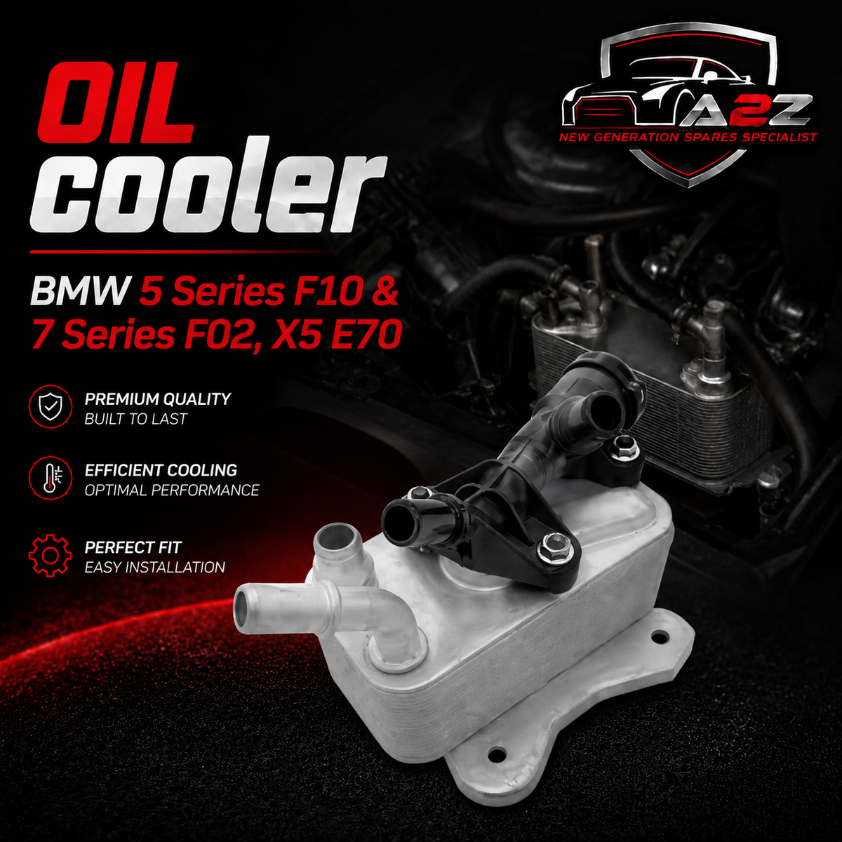 Oil Cooler 17217800408 7800408 For BMW 5 Series F10 & 7 Series F02, X5 E70 Tag-O-84