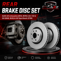 Rear Brake Disc Set 3Q0615601 3QD615601 5QN615601 Compatible With AUDI A3 Limousine (8VS, 8VM) | A3 / S3 & Q3 (8UB, 8UG) & Q3 Sportback (F3N)