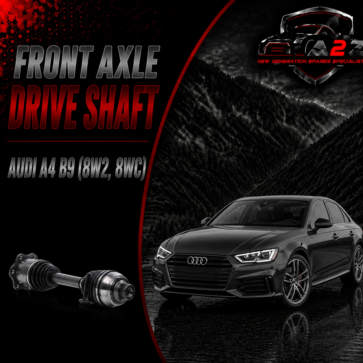 Front Axle Drive Shaft 8W0407271F 8K0407271D 8K0407271Q  Compatible With AUDI A4 B9 (8W2, 8WC) | A4 / S4 A5 Sportback (F5A, F5F) | A5 / S5
