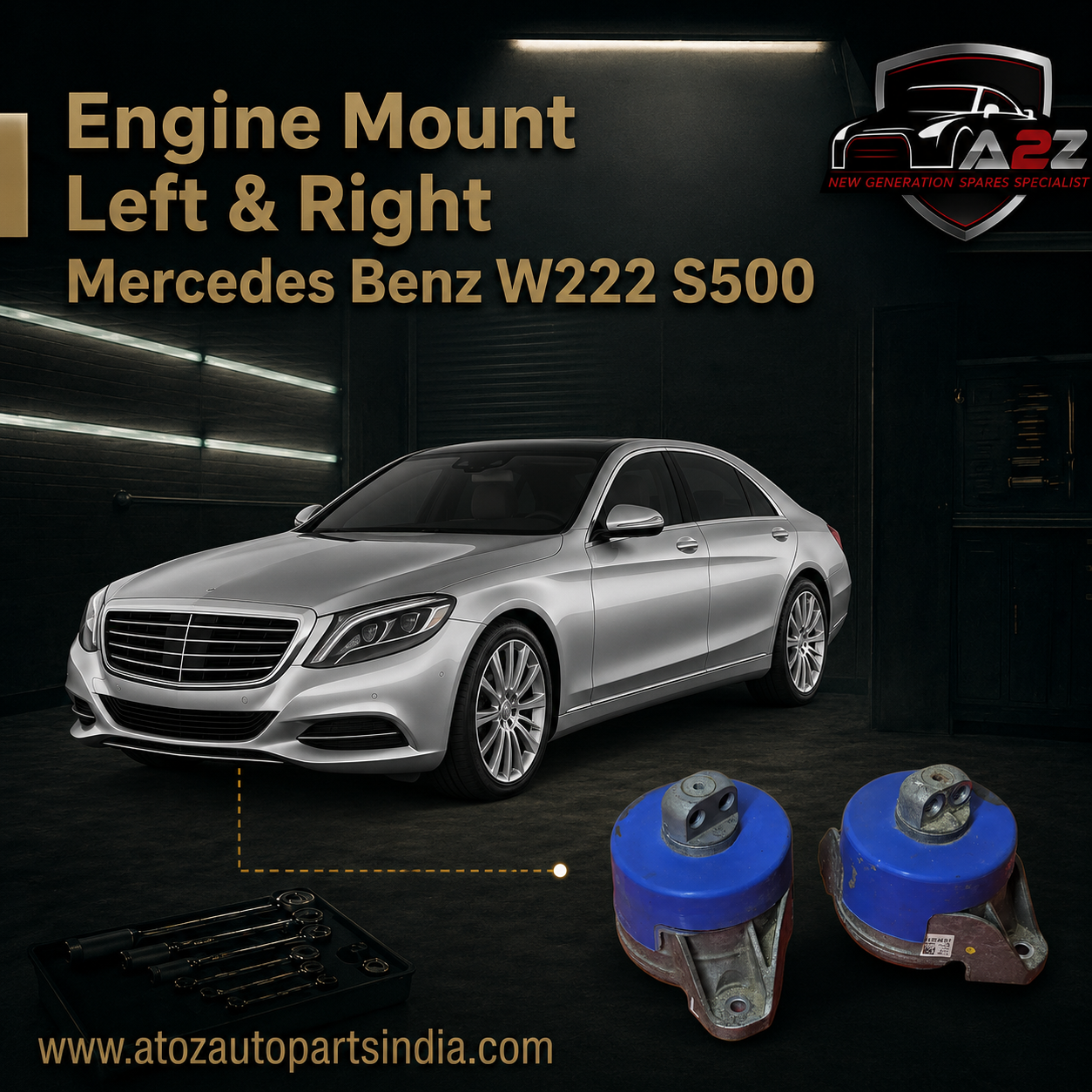 Engine Mount Left 2222407817 & Right 2222407917 Compatible With Mercedes Benz W222 S500