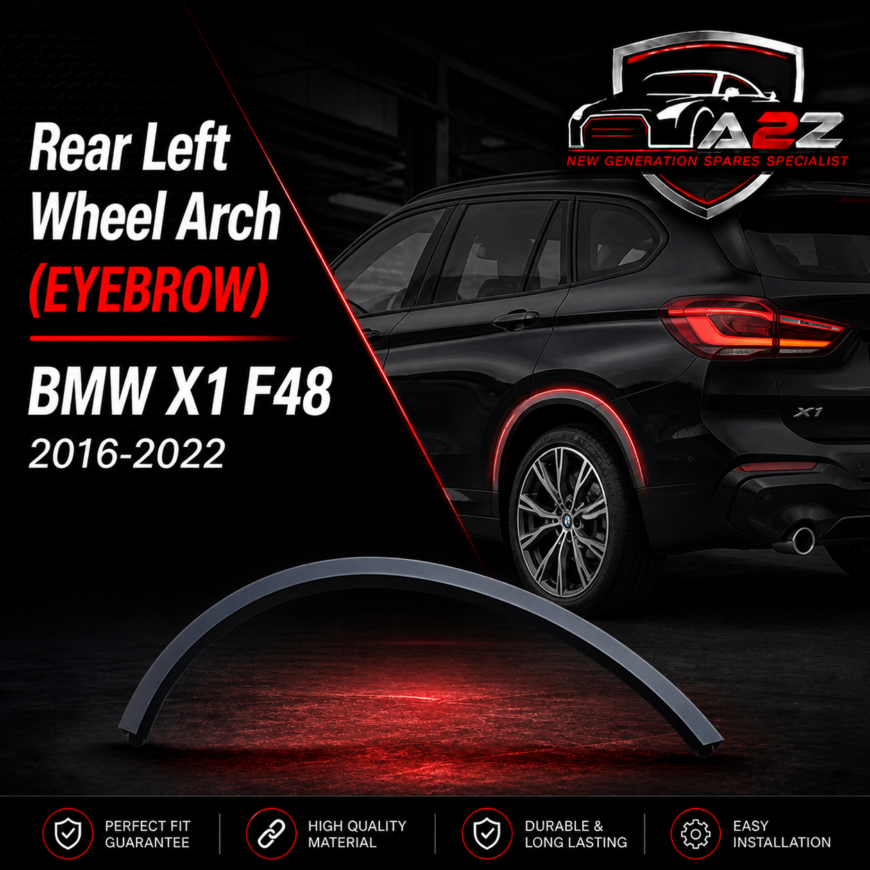 Rear Left Wheel Arch (EYEBROW) 551777332339 Compatible With BMW X1 F48 2016-2022 Tag-EY-23