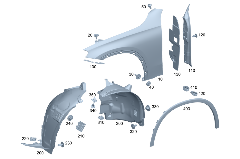 Front Right Fender Liner 2546903201 Compatible With Mercedes Benz GLC W254