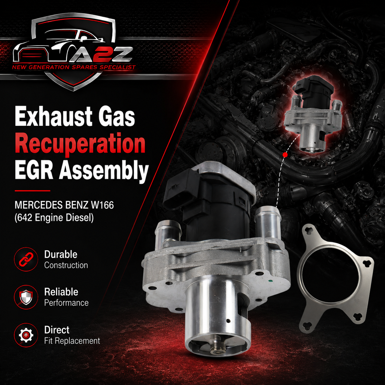 Exhaust Gas Recuperation EGR Assembly 6421401760 A6421401760 Compatible With MERCEDES BENZ W166 (642 Engine Diesel)