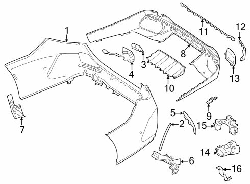 Rear Bumper Bracket Left 2068851903 & Right 2068852003 Compatible With Mercedes-Benz C-CLASS W206 (2022-2025) Tag No.812