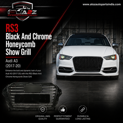 S3 Glossy Black Upgrade Show Grill Compatible With Audi = A3 (2013-16) Tag No.95