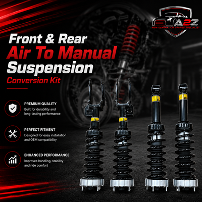 Front & Rear Air To Manual Suspension Conversion Kit (Set Of 4) Compatible With Audi Q7 7L (2006-2015)