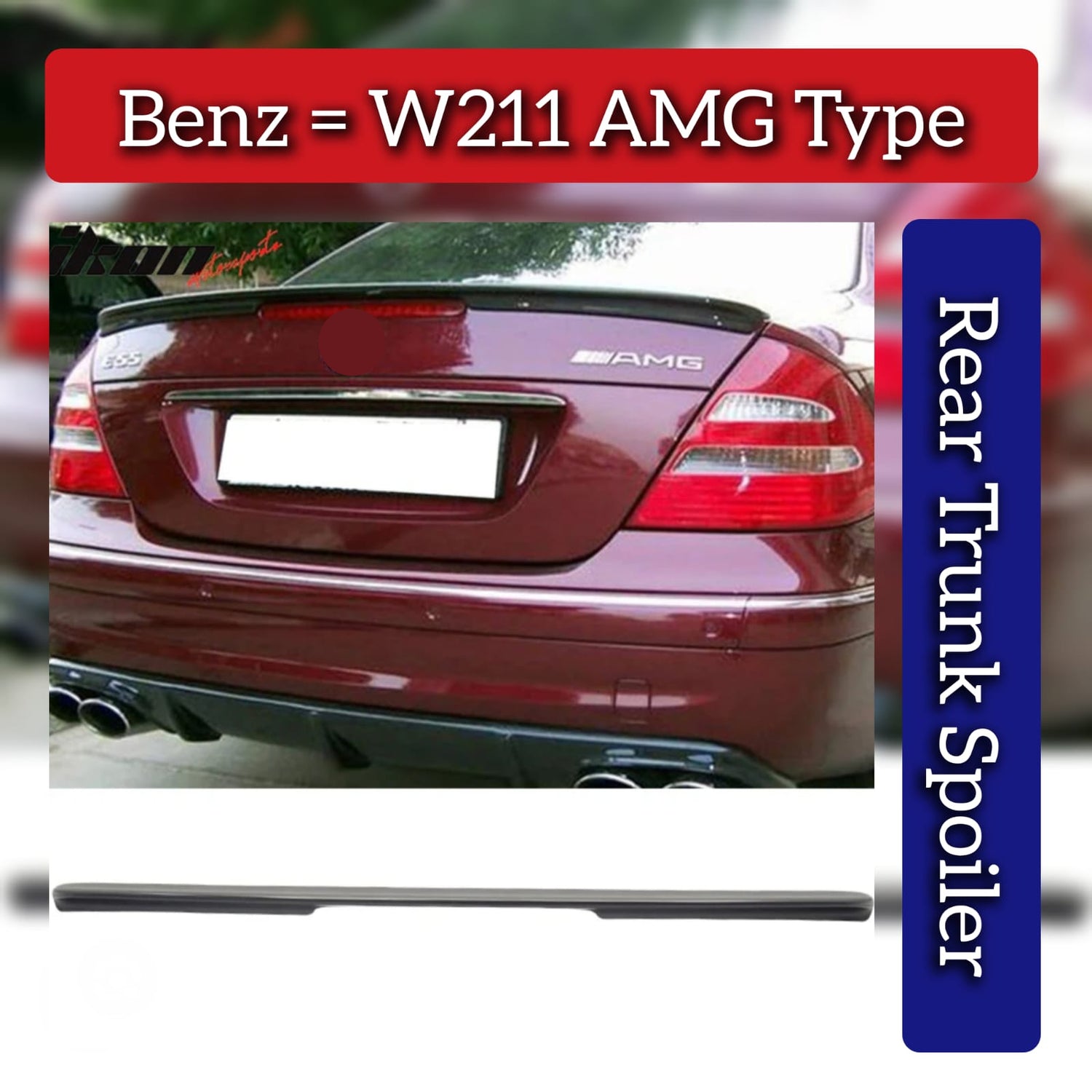 Rear Trunk Spoiler Compatible With Mercedes Benz W211 AMG Type (2002-09)