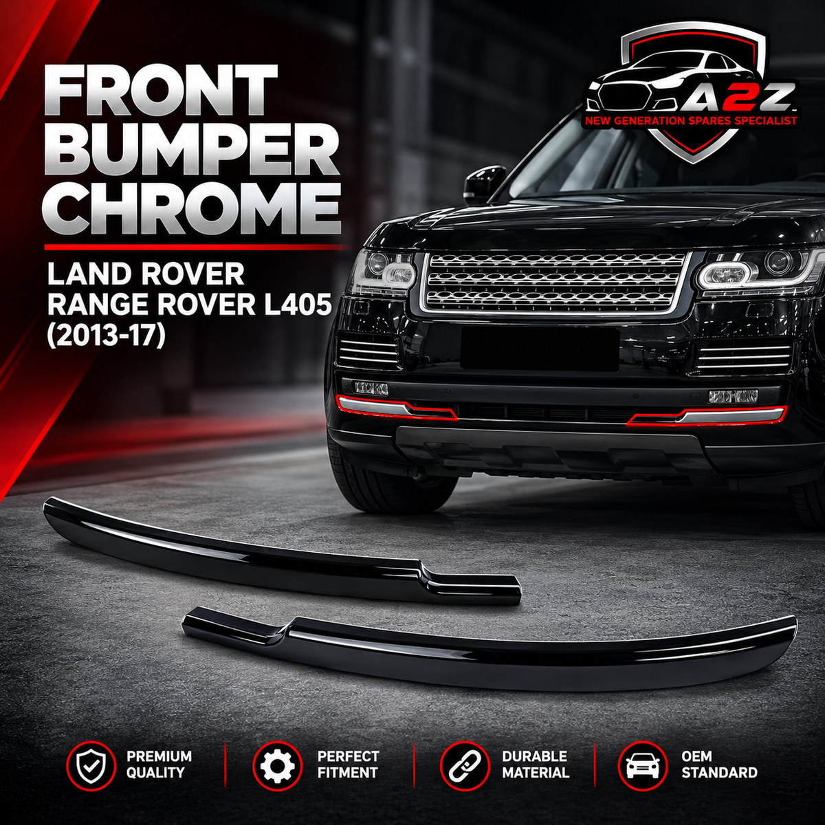 Front Bumper Chrome Compatible With Land Rover Range Rover L405 (2013-17) Tag No: 17