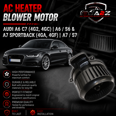 AC Heater Blower Motor 4H2820021B 4H2820021C Compatible with AUDI A6 C7 (4G2, 4GC) | A6 / S6 & A7 Sportback (4GA, 4GF) | A7 / S7 Tag-BM-09